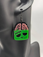 Zombie earrings, zombie jewellery, Halloween earrings, Halloween jewelry, gifts for Halloween, statement earrings, horror earrings,