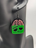 Zombie earrings, zombie jewellery, Halloween earrings, Halloween jewelry, gifts for Halloween, statement earrings, horror earrings,