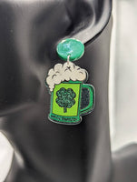 Beer earrings, st Patrick's day, st Patrick's day gifts, beer jewelry, Irish inspired, Irish themed, Irish beer gifts, beer gift, beer lover