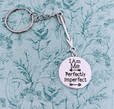 Perfectly imperfect keychain, motivational keychain, positive quote keychain, daughter gifts, daughter keychain, arrow keychain, arrow gifts