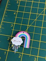 Rainbow stud earrings, statement earrings, big earrings, rainbow inspired gifts, rainbow themed gifts, kawaii earrings, kawaii jewelry,