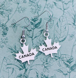 Canada earrings, Canadian earrings, gifts for Canadians, Canada lovers, traveller gifts, travel inspired gifts, air hostess gift,