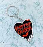 Horror queen keychain, horror lover gifts, horror film fan, Halloween bag charm, horror bag charm, Halloween keychain, Halloween gifts,