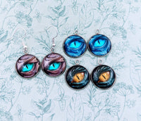 Dragon eye earrings, dragon jewelry, dragon lover gifts, dragon inspired gifts, dinosaur eye earrings, dinosaur jewelry, dinosaur lover gift