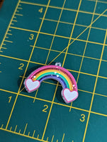 Rainbow earrings, rainbow jewellery, rainbow themed, rainbow inspired gifts, big acrylic earrings, kawaii earrings, kawaii jewelry,