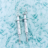 Syringe earrings, statement earrings, statement jewelry, nurse earrings, gothic earrings, nurse gifts, doctor earrings, kawaii jewelry,