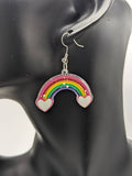 Rainbow earrings, rainbow jewellery, rainbow themed, rainbow inspired gifts, big acrylic earrings, kawaii earrings, kawaii jewelry,